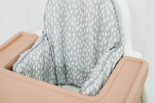 Load image into Gallery viewer, ikea highchair accessories. Cushion cover, placemat and leg wraps with footrest for complete makeover